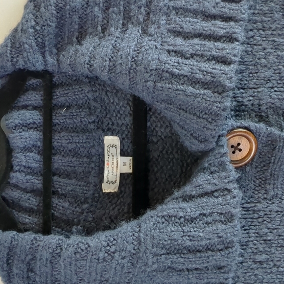 Aphorism Blue Wool Button Up Cardigan Size Medium - Picture 2 of 6